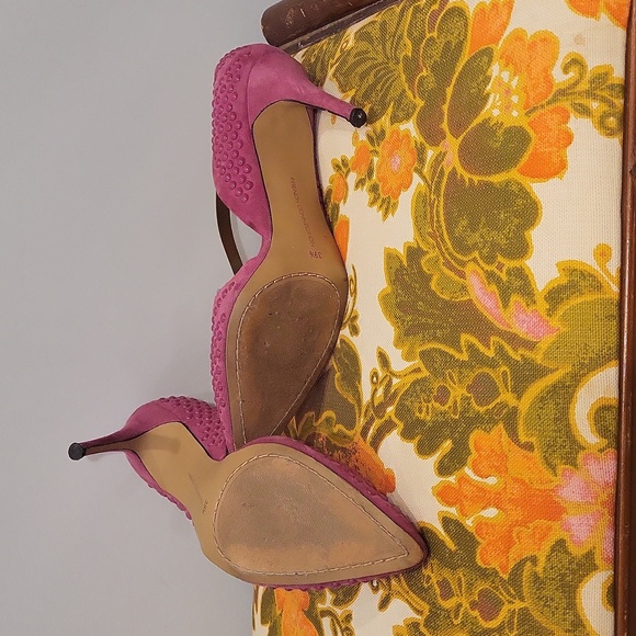 French Connection Pink Suede Studded 4 inch Heels - Picture 3 of 9